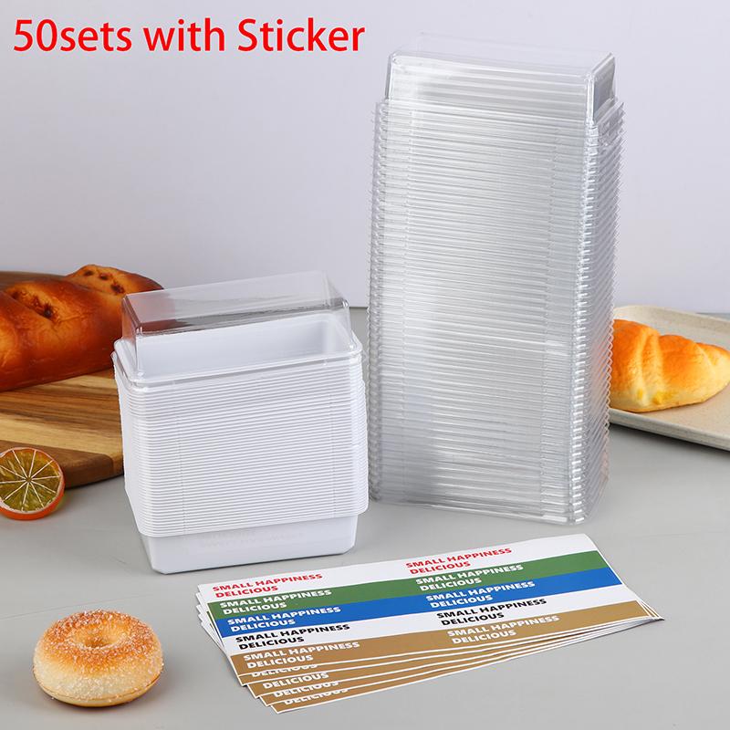 10/50Pcs Clear Sandwich Cake Holder Bakery Food Boxes Cupcake Container Tiramisu Wrapping Package Boxes For Wedding Birthday