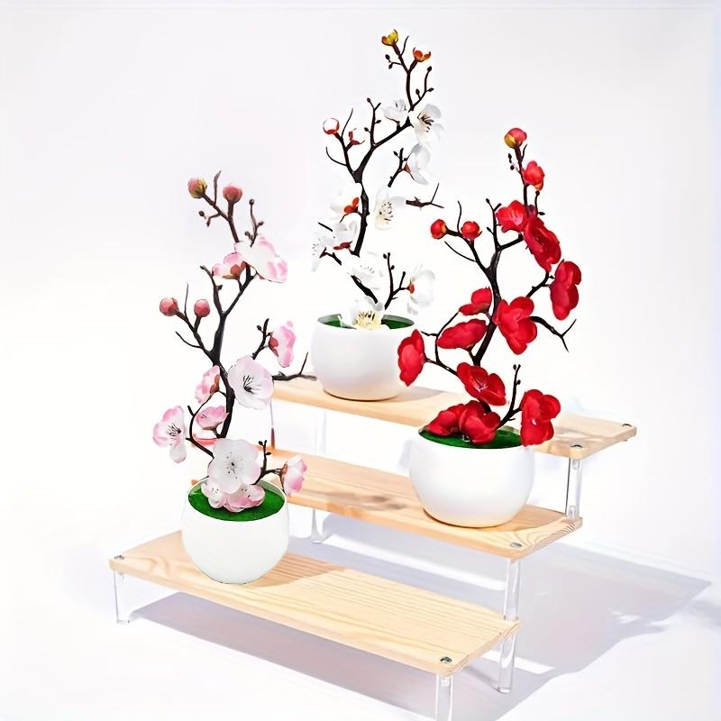 An Artificial Plum Flower Pot for Weddings, Parties, Home Decor - Realistic Floral Arrangements for Hotels, Restaurants, Bars and Wall Decor