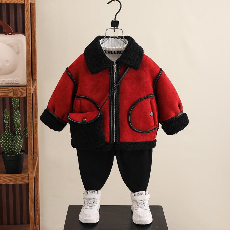 

4592 Плюшевое меховое пальто для мальчиков - Новая коллекция Осень/Зима 2023 90cm