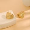 High-End Metal Heart Butterfly Flower Earrings with Exaggerated Pleated Texture