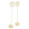 2Pcs Table Number Holder 200mm Round Metal Steady Semicircle Convex Design Electroplating Technology Photo HolderGold