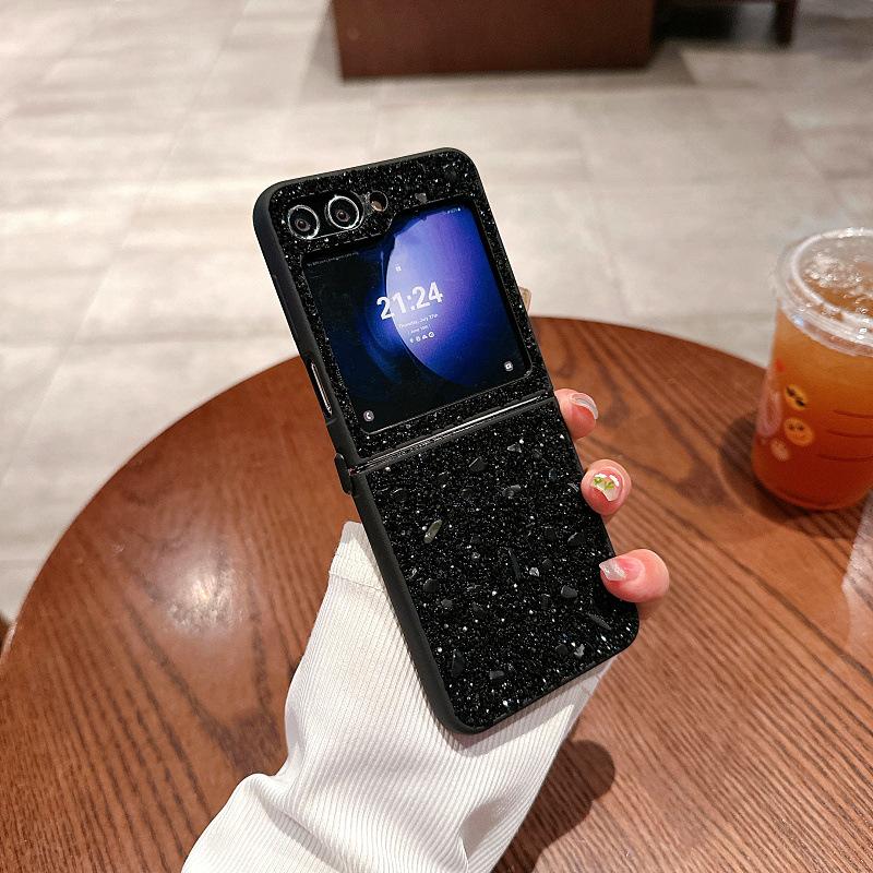 Suitable for Samsung ZFlip5 Flash Diamond Loose Powder Mobile Phone Case Flip4 Folding Screen Fold5 Full Cover Protective Case Fairy