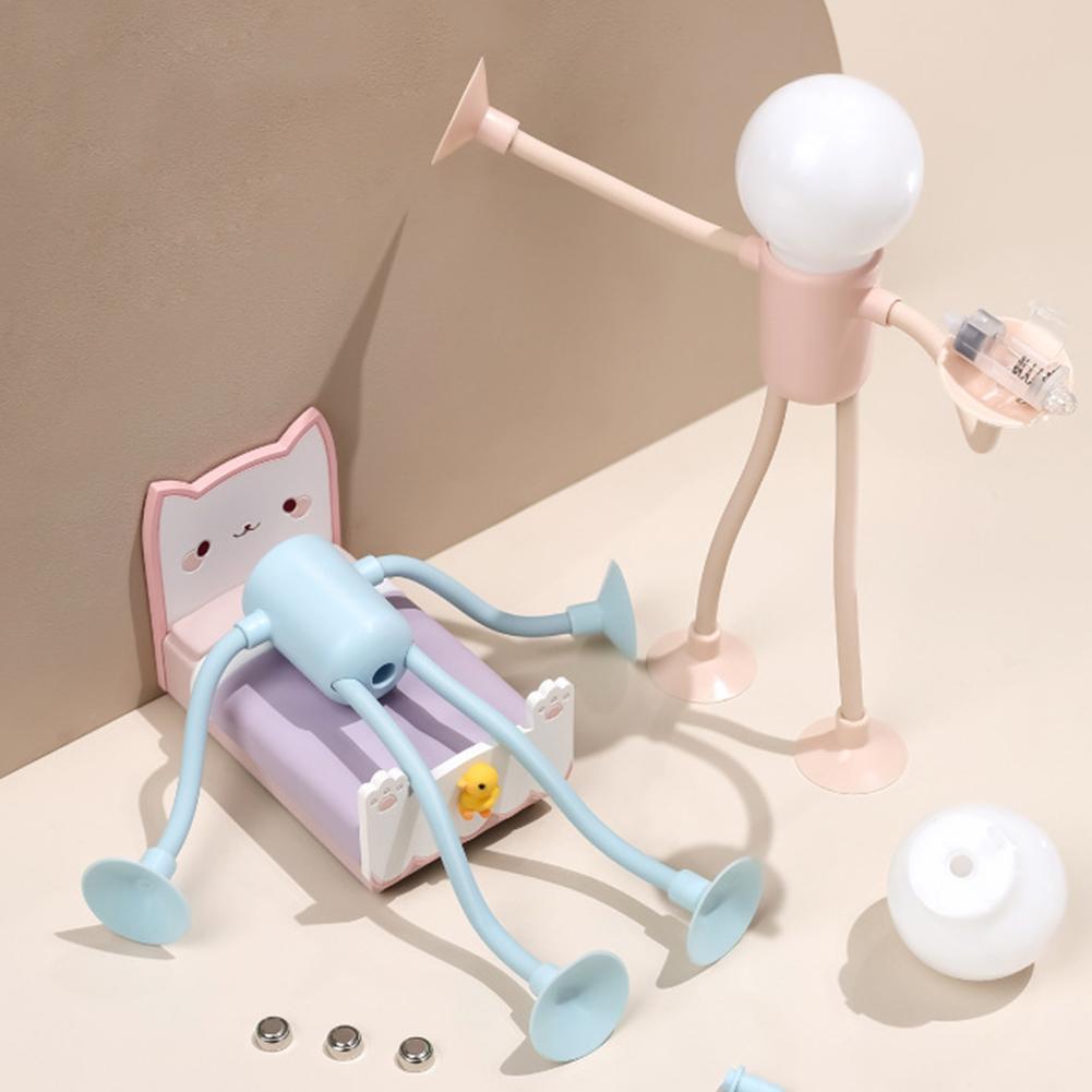Veränderbare Form Lustige Sportler Nachtlicht Knopfbatterie Schreibtischlampe Vielseitige Minilampe Kreatives Ornament Vakuumadsorption