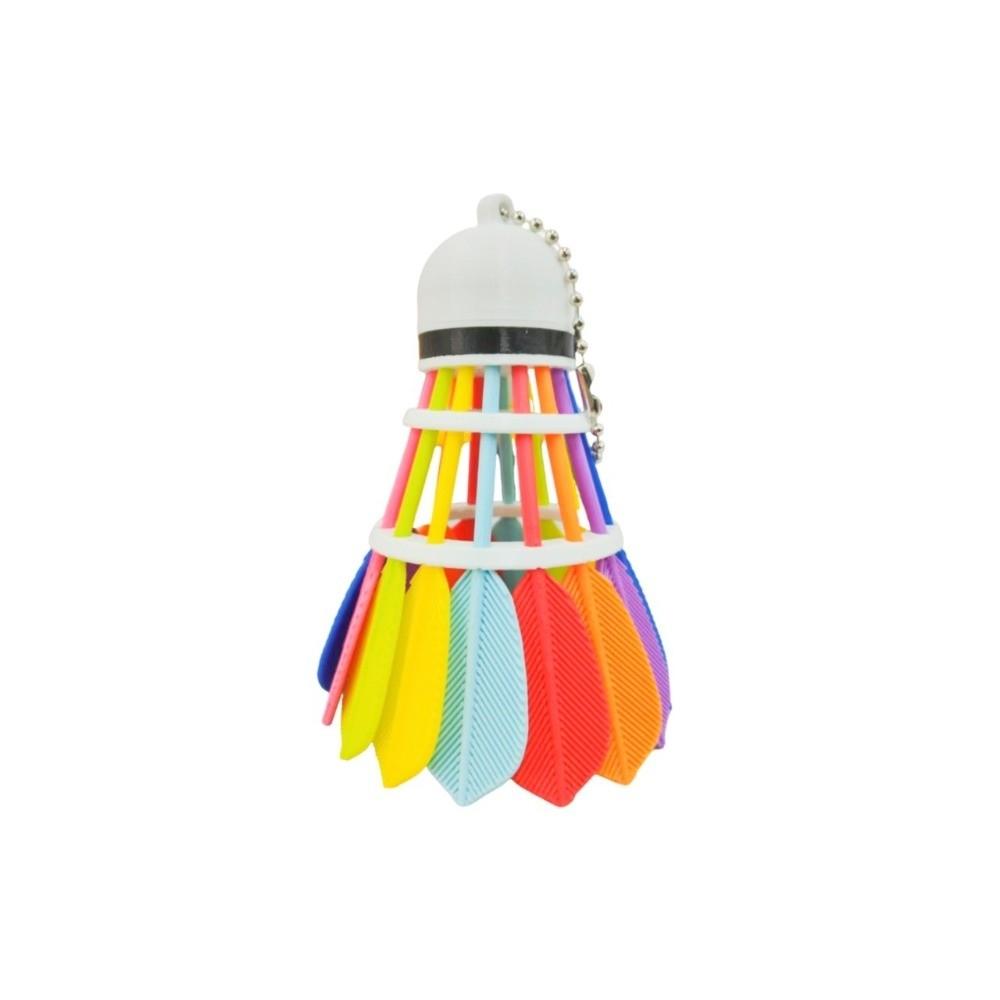 Creative Badminton Keychain Rainbow Color 3D Printing Keyring Badminton Enthusiast