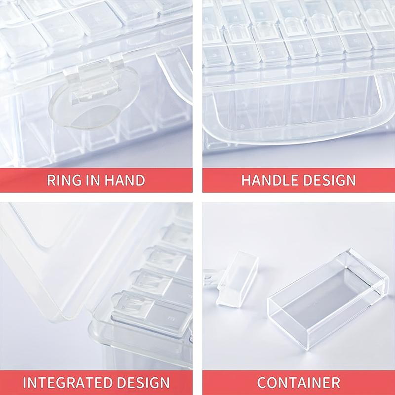 Aufbewahrungsbox aus Kunststoff DIY Diamantmalerei Perlen Charms Schmuckzubehör Organizerbox Transparent Rechteckig Perlenorganizer