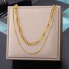 Light luxury love moon multi-layer stacked chain women's collarbone chain fashion temperament neck chain necklace jewelry