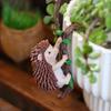Cute Climbing Hedgehog Figurine Flower Pot Hugger, Resin Hanging Hedgehog Statue Outdoor Decor Fence Ornaments For Patio Lawn