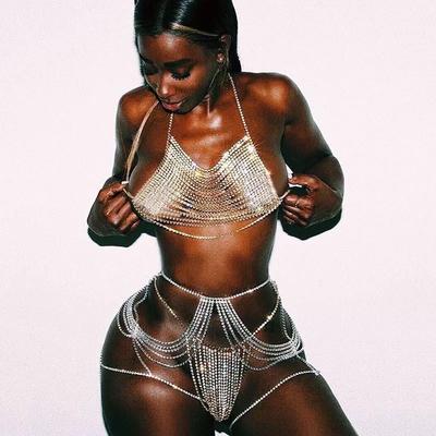 Chaîne de taille multi-rangs en strass, accessoires, accessoires en strass, chaîne de taille à franges hip-hop, chaîne de jambe, accessoires de chaîne de corps pour boîte de nuit