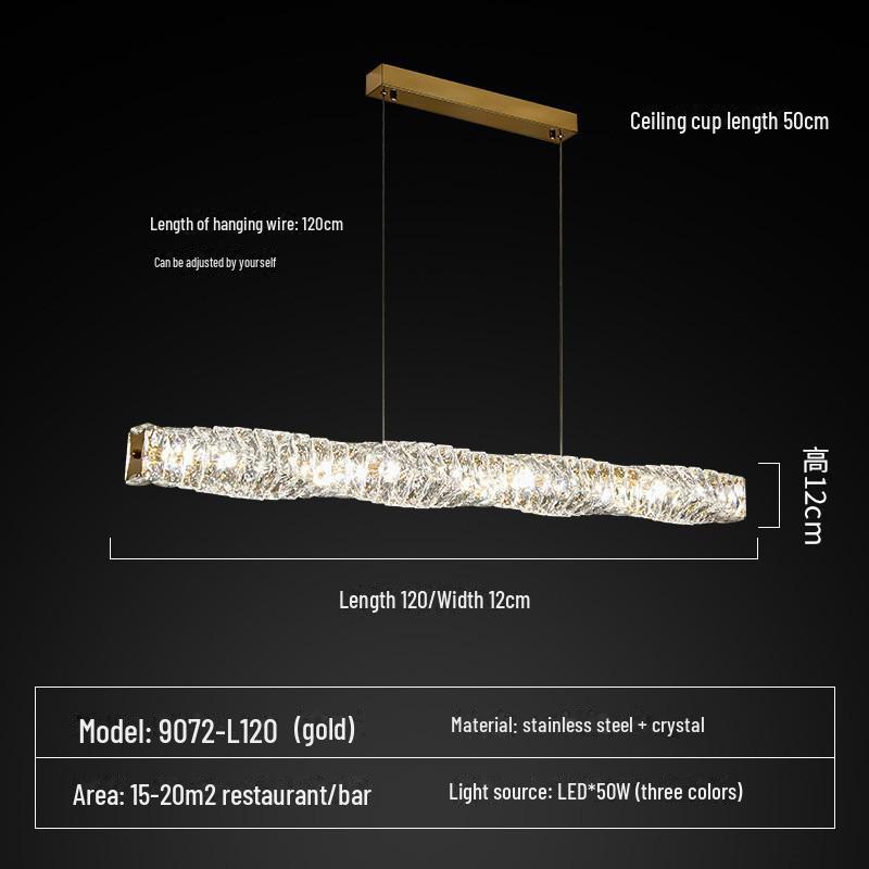 Modern Crystal Chandelier: Sleek Light for Dining Room Table or Bar