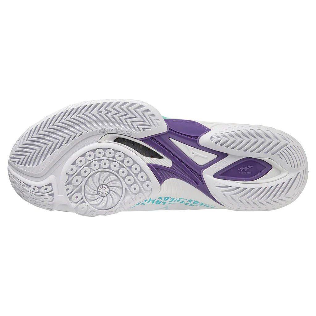 Mizuno Wave Claw Neo 2 Full Print Non-Slip Wear-Resistant Breathable Low-Top Badminton Shoes Unisex Sneaker White Blue Pink 71GA227030