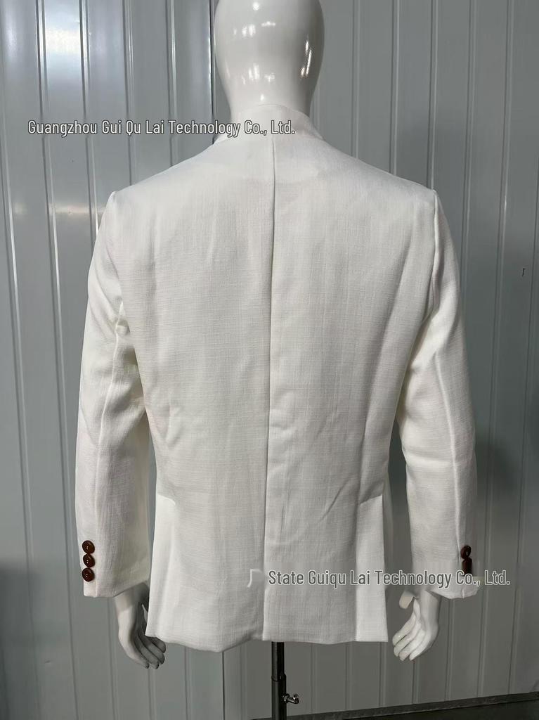 Men's Casual Stand-Collar Long Sleeve Jacket with Button Pockets