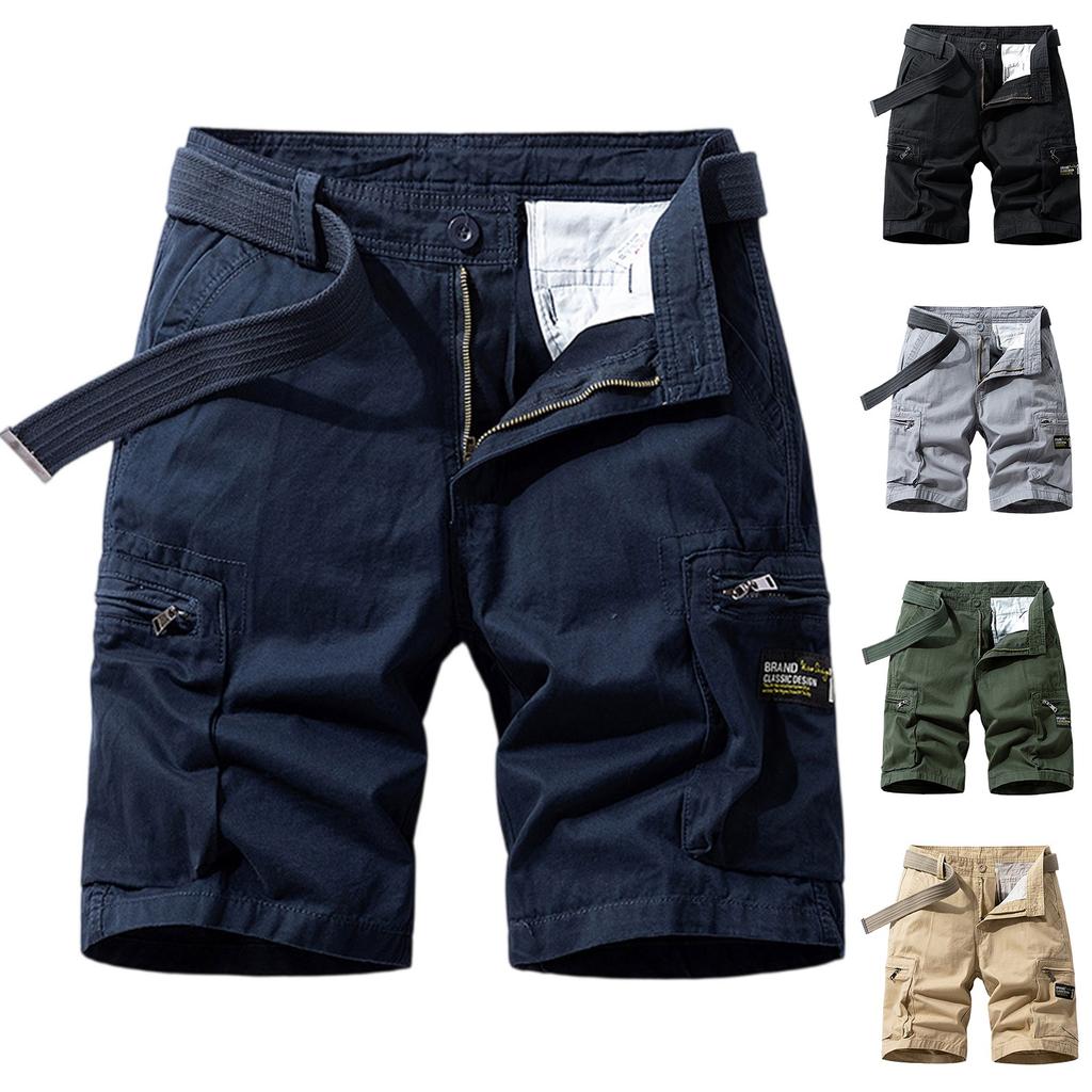 Men's Cargo Shorts, Outdoor Casual Work Shorts, Retro Loose  Cargo Shorts With Multi-pocket And Zipper