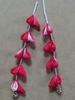 Red flower safflower wisteria tsumami zaiku craft kit hairpin, two-flower hanging,