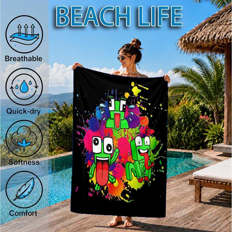 Colorful Game Friends Beach Towel, Microfiber Beach Towel, Perfect For Pool, Beach, Travel, Home Decor Beach Party Fan Gifts