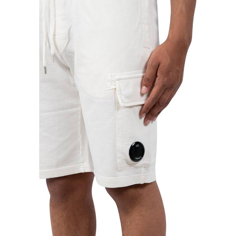 C.P. Company Drawstring Waist Solid Color Casual Shorts Men shorts White 12CMSB021A002246G103