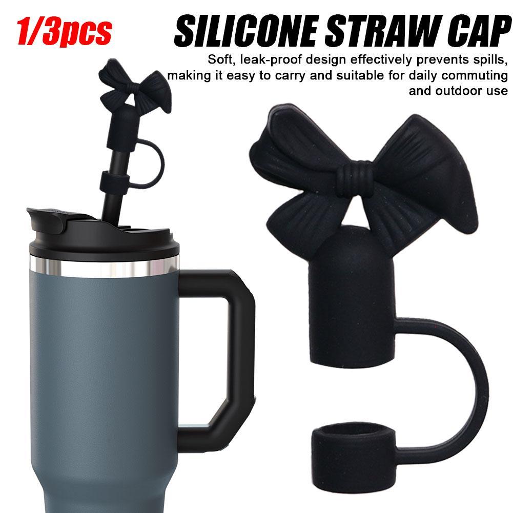 Silicone Straw Cap With Bowknot Design Leak-Proof Straw Cover For Tumblers Cups Reusable Straw Accessory For Daily Travel Use