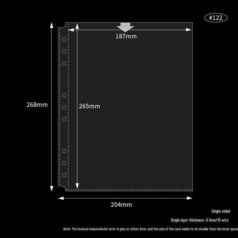 A4/A5 HD Transparent 4-Pocket Refill Pages for Star Cards - Thickened Inserts for 3-Inch Photo Card Albums