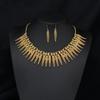 Vintage Personalized  Set Golden Short Clavicle Chain & Earring Ethnic Style Necklace Bohemian Earrings Set for Women