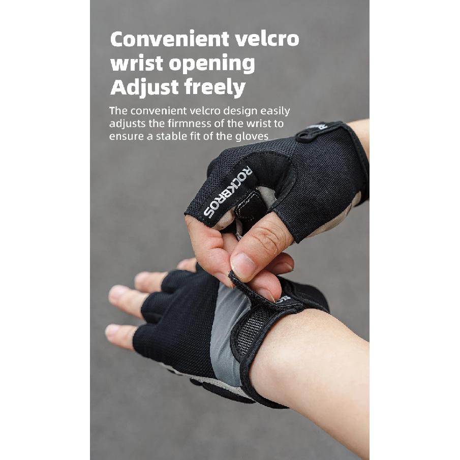 RockBros Bike Gloves Non-Slip Breathable Mtb Mens Women's Summer Bicycle Cycling Gel Pad Short Half Finger Sport Gloves ciclismo