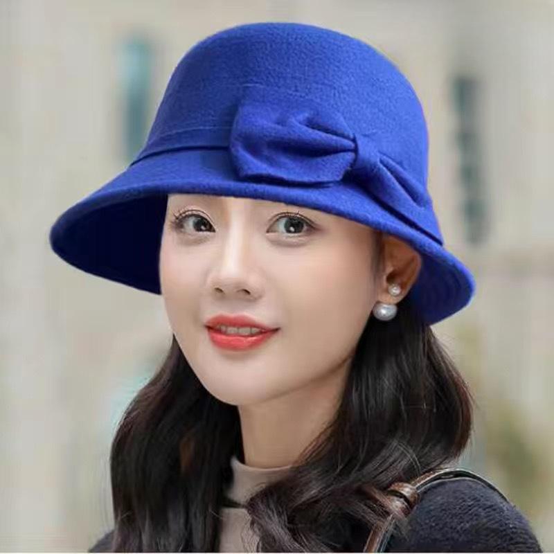 Solid Color Fedora Trendy Fine Workmanship Cold Resistant Fashion Ladies Vintage Elegant Woolen Hat