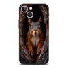 Cartoon Animal Bear Fox Squirrel Luxury Phone Case For iPhone 17 Air 16 Plus 13 15 14 12 11 Pro MAX 7 8 SE Soft TPU Black Cover