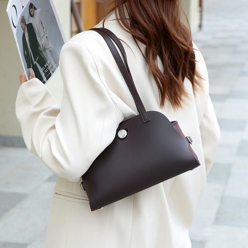 Single-shoulder Dumpling-shaped Bag, Fashionable Genuine Leather Bag for The Armpit Area, Women's Bag