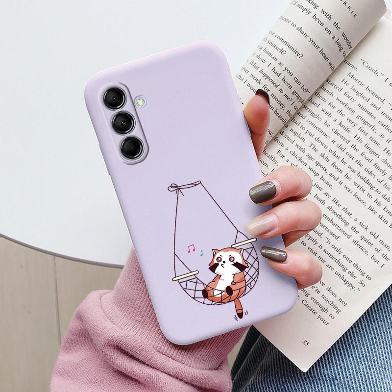 Coque Funda Pour Samsung Galaxy M14 M34 M54 5G Housse Fleur Colorée Cœur Dessin Animé Souple TPU Coque Pour Samsung M 14 Léopard Capa