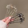 Rhinestones U-Shaped Hair Sticks Butterfly Hair Stick for Women Bun Comb Hanfu Metal Hair Clips Hair Accessories Hairpin
