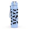 1PC Black Wolf Pack Pattern 750ml Color Plastic Sports Water Bottle Leakproof Flip Straw Lid Suitable for Sports Office Home Use