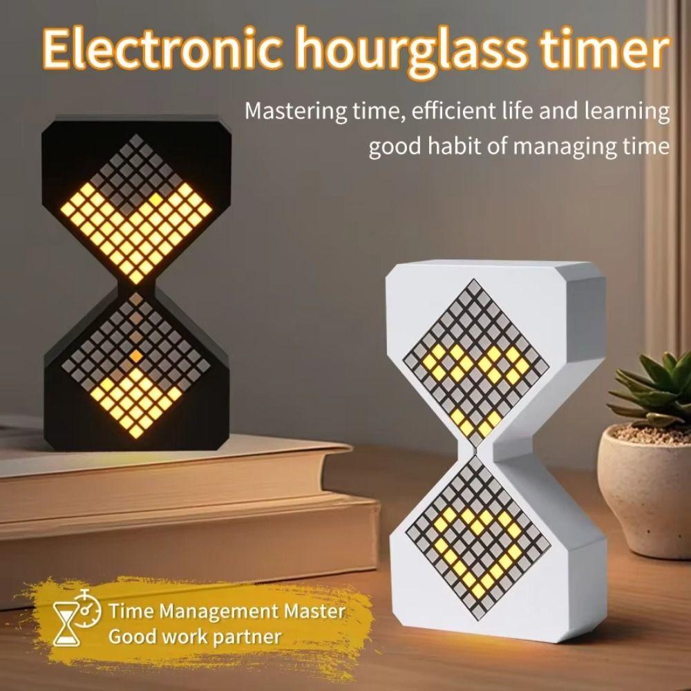Intelligent Electronic Timer Brightness 3D Hourglass Ornament Portable Night Light  Birthday Gift