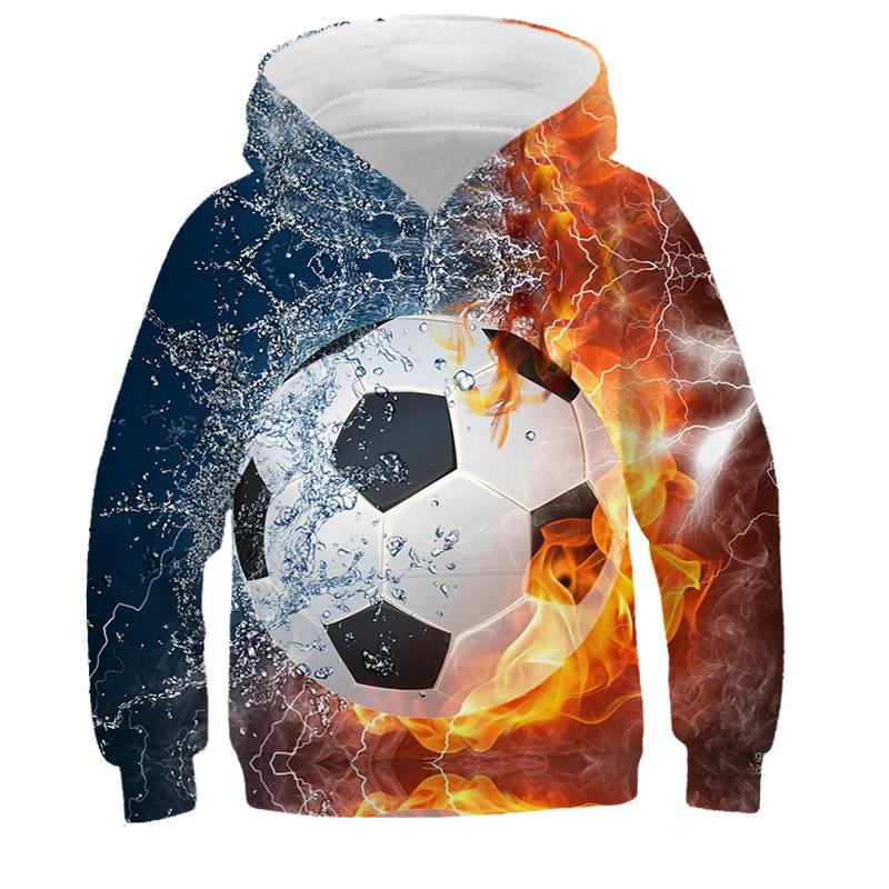 

Толстовки с капюшоном 3D-принт Футбольные сетки Толстовки для мальчиков и девочек Унисекс С капюшоном Модные толстовки для детей Длинные рукава Одежда Пальто 160CM