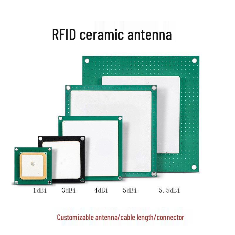 4dBi Dual-Feed Ceramic UHF RFID Antenna for Extended Range, Internal 60cm/External 70cm