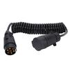 12V 24V Trailer Plug Cord 7 Core TPU Spring Towing Coiled Wire Stable Signal Transmission for RV Car Ship