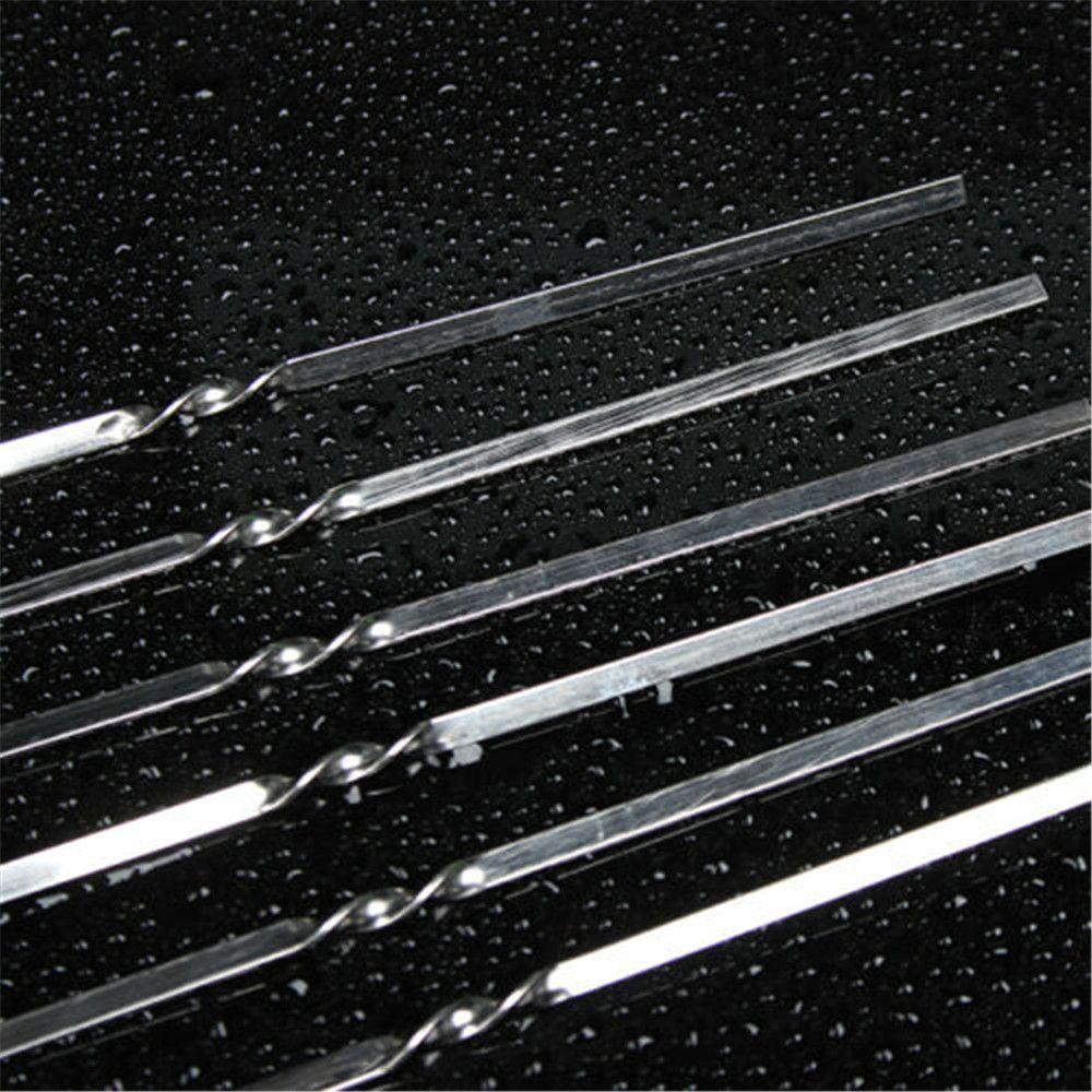 20pcs Long Kabob Flat Grilling Skewers Set Stainless Steel BBQ Skewers Metal BBQ Skewers BBQ Sticks