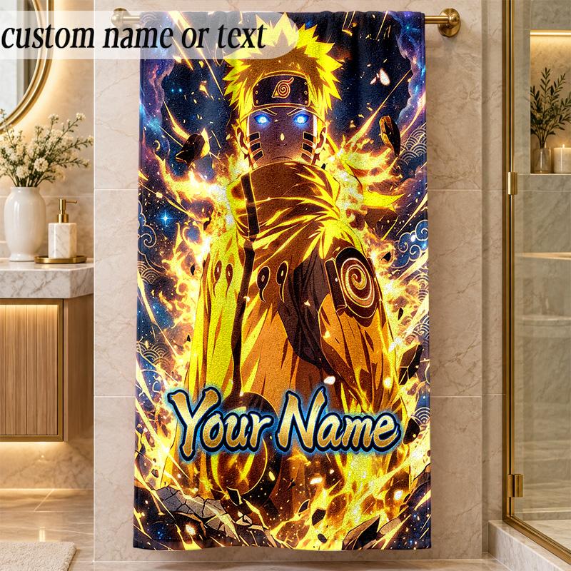 Beach TowelNaruto Custom Name Text Personalized Soft Towel for Beach Pool Indoor Home Decor Gift