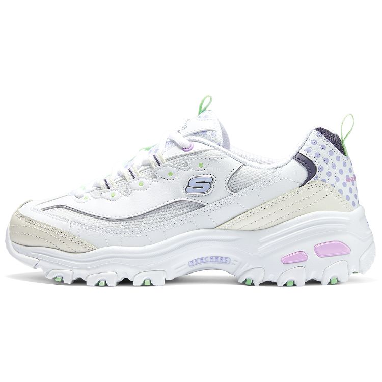 Skechers DLites 1.0 Synthetic Leather Low-Top Casual Shoes Women sneakers 150232-WMLT 35.5