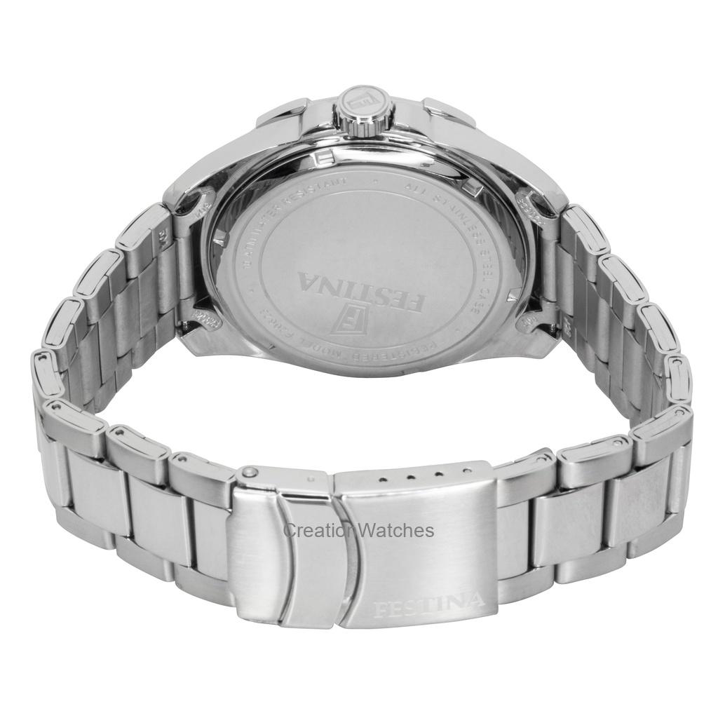 FESTINA Stainless Steel Multifunction White Dial Quartz F20623-1 100M Men's Watch