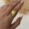 Stainless Steel Ocean Theme Open Ring Set for Women Unique Design Shell Starfish Conch Crab Stackable Finger Ring  Beach Jewelry