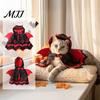 Cat Costume Cape Halloween Bat Cloak, Cute Devil Pet with Wings, Hooded Wings Festive for Cats Small Dogs Cosplay Party Wear Outfit