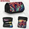 1pc Kuros Design Double Layer Flip Pencil Case - Multi-Layer Flip Cover Design, Storage Bag, Zipper Closure, Suitable for Schools, Offices, And Travel