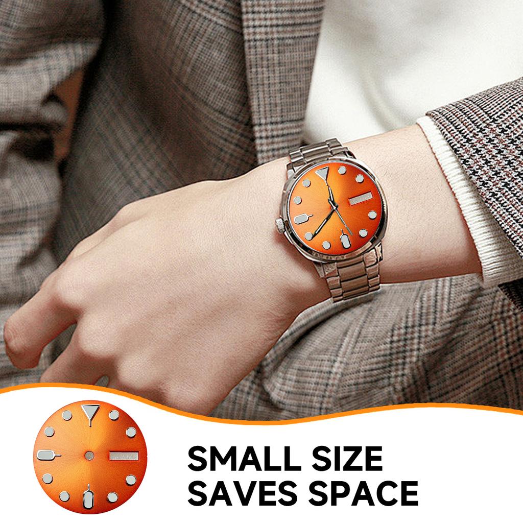 1PC 28.5mm Green Luminous Dial Watch Dial for NH36 Movement Dual Calendar Watch Faces for Men Accessories