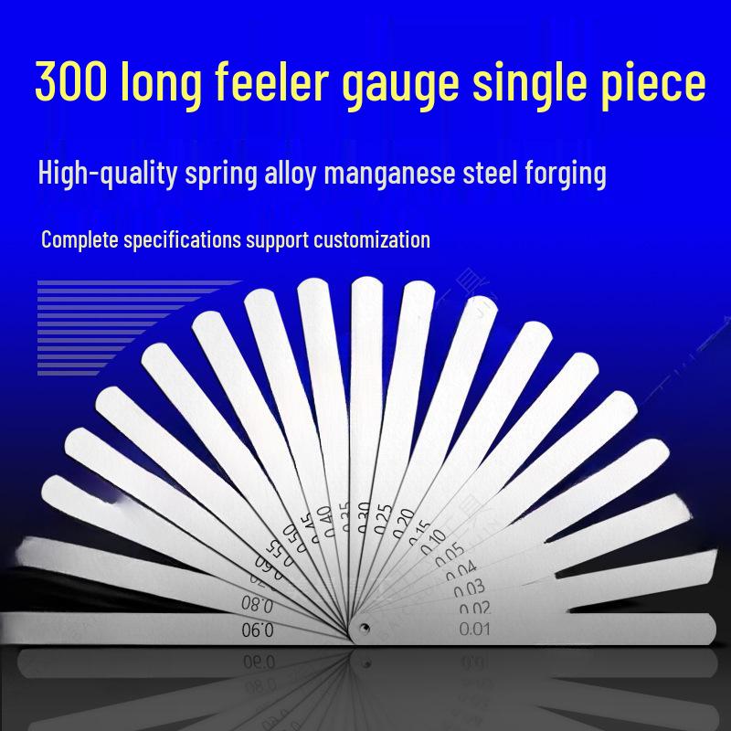 High-Precision 300-Piece Feeler Gauge Set in Spring Steel 0.02mm