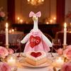 Valentine's Day Goose Costume for 23 Inch Porch Goose Soft Pink Heart Design Goose Suit with Bow Outdoor Garden Lawn Decoration