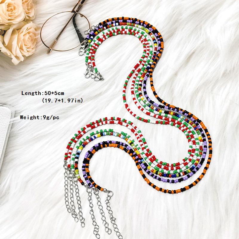 50cm Colorful Bohemian Seed Bead Choker Necklace – Perfect for Halloween & Christmas