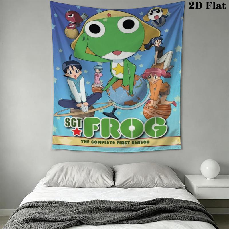 Keroro Wall Tapestry Aesthetic Wall Hanging Printed Fabric Blanket Decorative Tapestries for Bedroom Living Room Home Decor