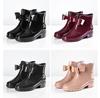 Outdoor Street Ankle Bootie Women Waterproof Rubber Rain Boots Ladies Fashion Antiskid Wading Shoes for Workout Rainy Day