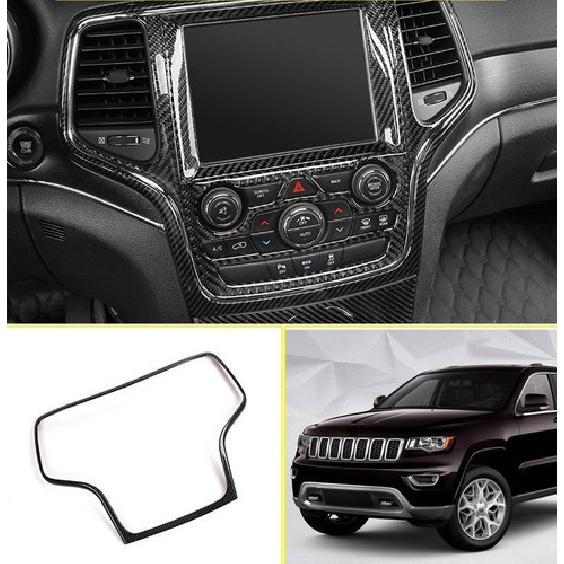 Dashboard Gps Navigation Cover Trim For Jeep Grand Cherokee 2014+Carbon Fiber