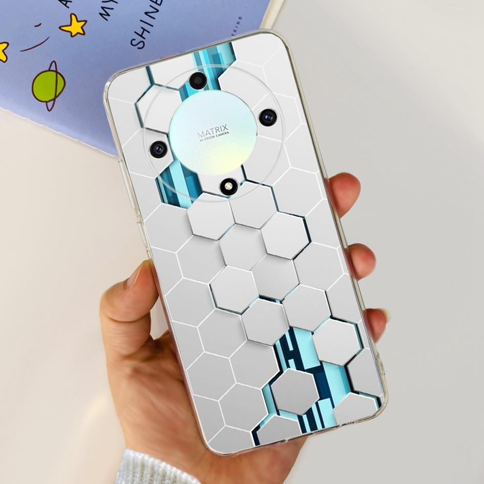 For Honor X9b 5G Case ALI-NX1 Popular Flower Soft Clear Silicon TPU Cover For Honor X9a RMO-NX1 HonorX9 ANY-NX1 Shockproof Funda