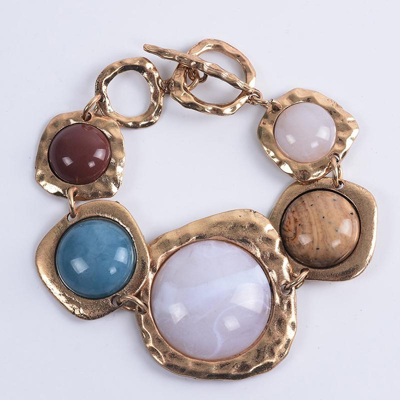 Evropa A Spojené Státy Výbušný Trend Náramek Osobnost Geometrický Kovový Kamenný Náramek