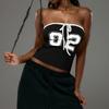 American street personalized tube top design sense digital printing strap short navel vest wholesale